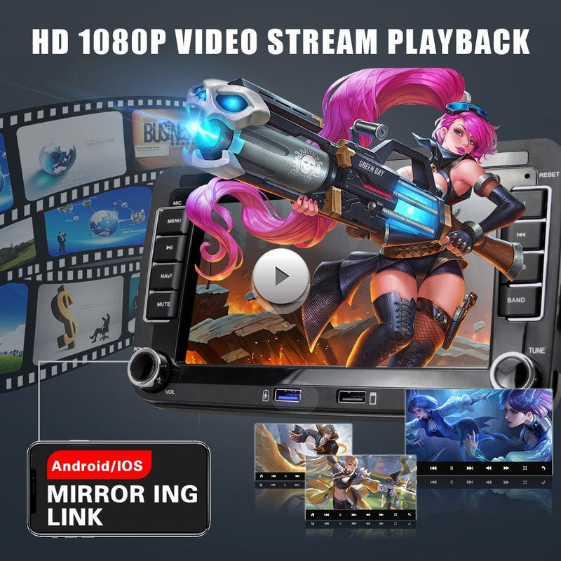 7 Inch Android Car Multimedia Player With Navigation & Bluetooth 2 + 32G - Standard + 4Lights Camera - Fits Volkswagen