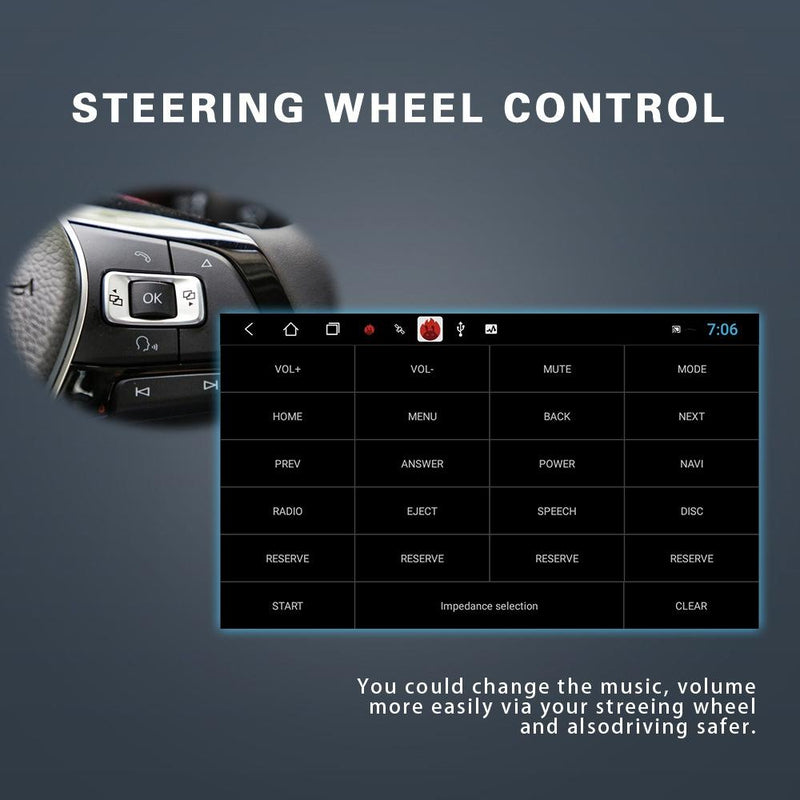 7 Inch Android Car Multimedia Player With Navigation & Bluetooth 2 + 32G - Standard + 4Lights Camera - Fits Volkswagen