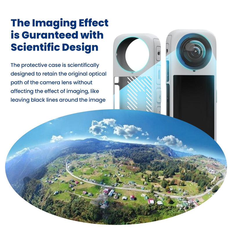 Amagisn Silicone Protective Cover for Insta360 X4 - Body Case + Lens Cover Black