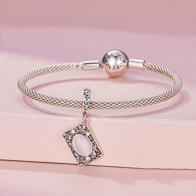 925 Sterling Silver Zircon Square Tag Bracelet In