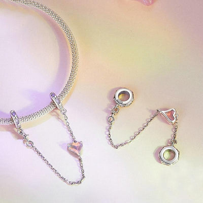 925 Sterling Silver Love Safety Chain For Diy Beading