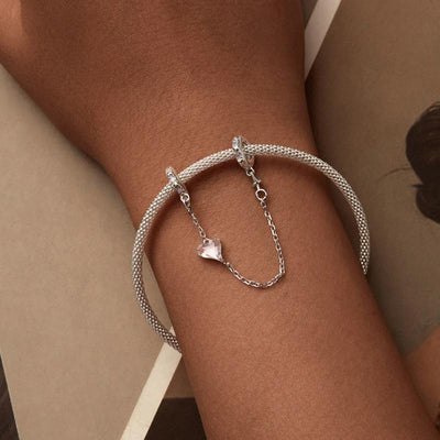 925 Sterling Silver Love Safety Chain For Diy Beading