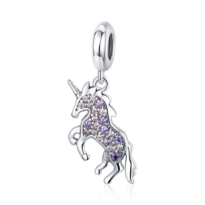 925 Sterling Silver Diy Unicorn Beaded Bracelet & Necklace Set Pendant Beads Style - Bead