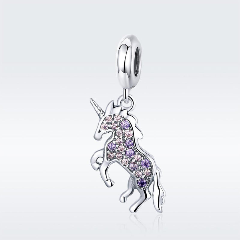 925 Sterling Silver Diy Unicorn Beaded Bracelet & Necklace Set Pendant Beads Style - Bead