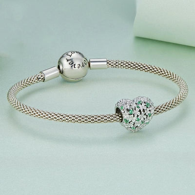 925 Sterling Silver Green Zircon Clover Beads