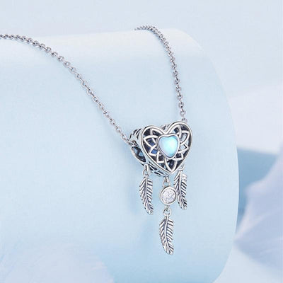925 Sterling Silver Zircon Heart Dreamcatcher Bracelet