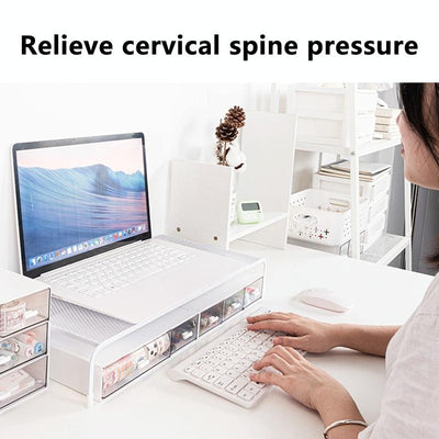 Desk Organizer Bracket for Elevated Computer Monitor - Wrought Iron - Standard Single Layer