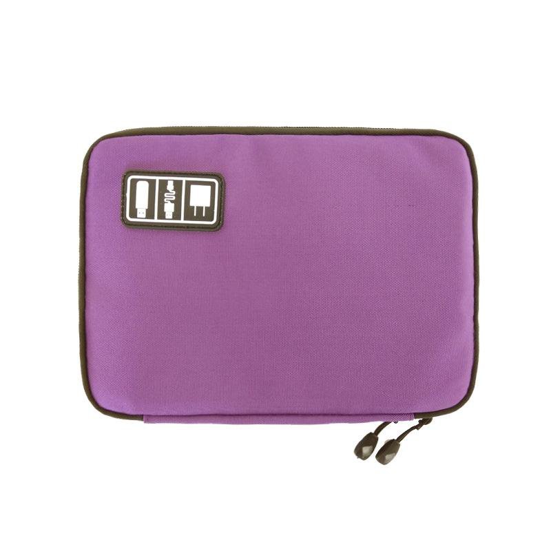 Portable Multifunctional u Disk Storage Bag for Mobile Phone Accessories - Purple