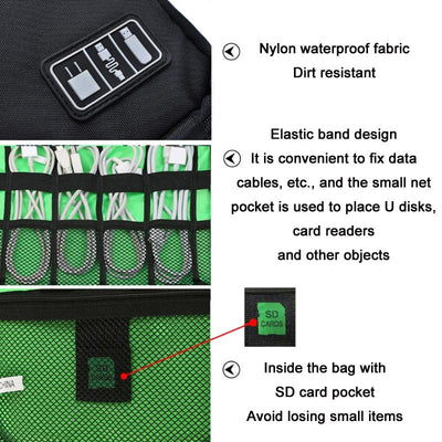 Portable Multifunctional u Disk Storage Bag for Mobile Phone Accessories - Purple