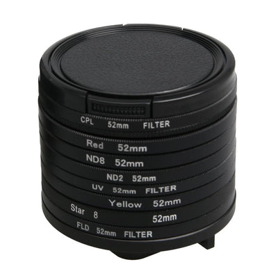 52mm Lens Filter Set for Gopro Hero5 Action Camera - Cpl Uv Nd8 Nd2 Star 8 Fld