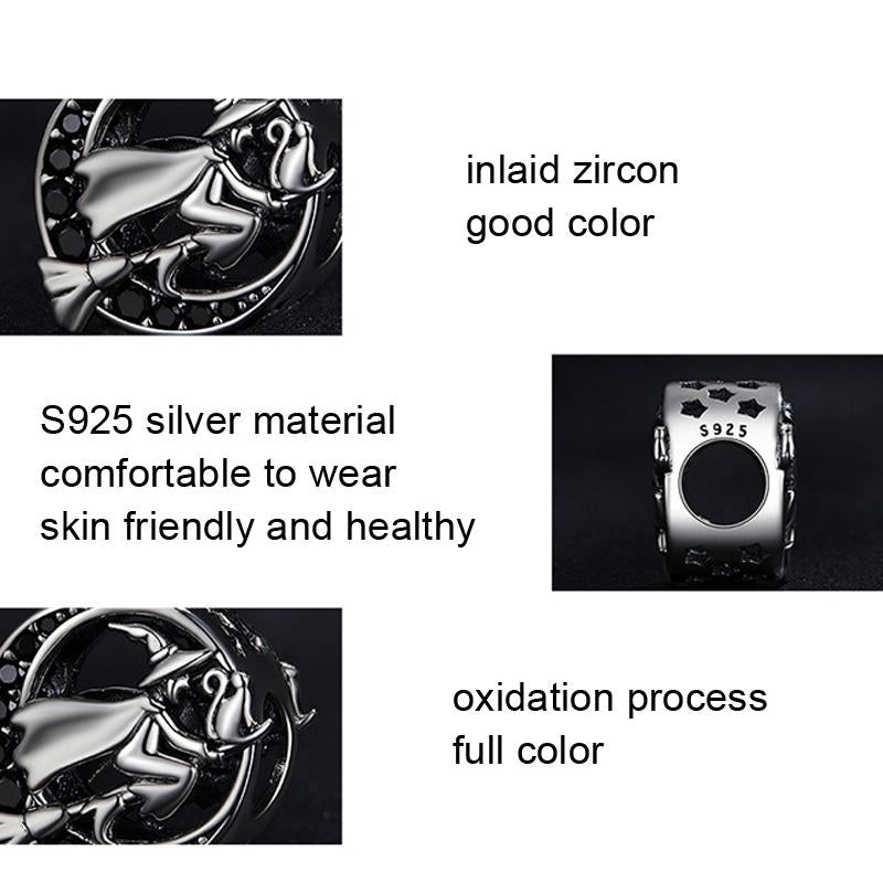 925 Sterling Silver Halloween Witch Diy Bracelet Bead Accessories