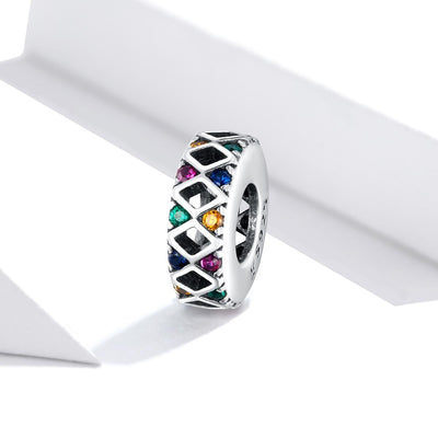 925 Sterling Silver Colorful Flag Beads For Diy Bracelets & Necklaces