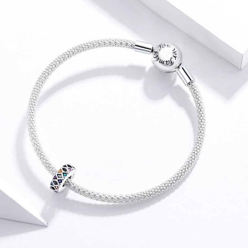 925 Sterling Silver Colorful Flag Beads For Diy Bracelets & Necklaces