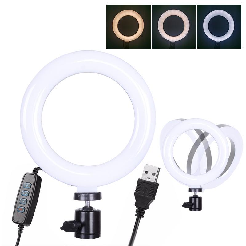 Adjustable 6 Led Ring Light with Strong Clip - 2m Desktop Computer Clip Light