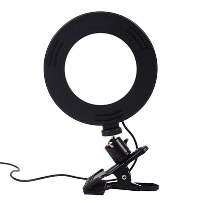 Adjustable 6 Led Ring Light with Strong Clip - 2m Desktop Computer Clip Light