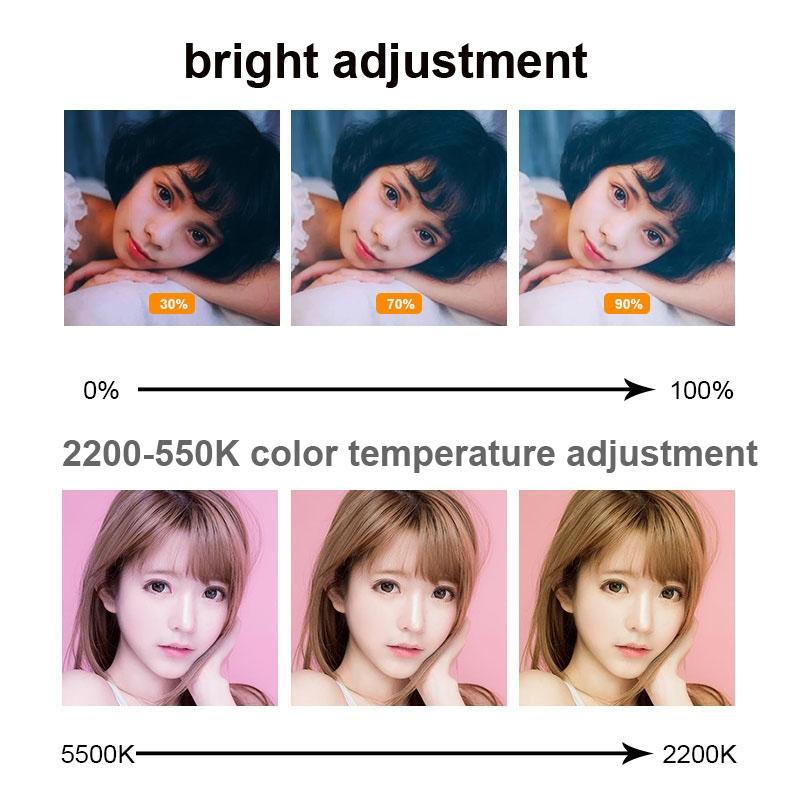 Adjustable 6 Led Ring Light with Strong Clip - 2m Desktop Computer Clip Light