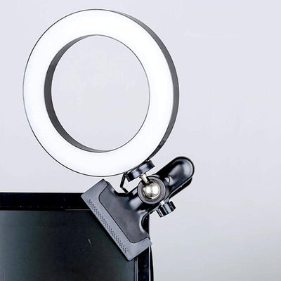 Adjustable 6 Led Ring Light with Strong Clip - 2m Desktop Computer Clip Light