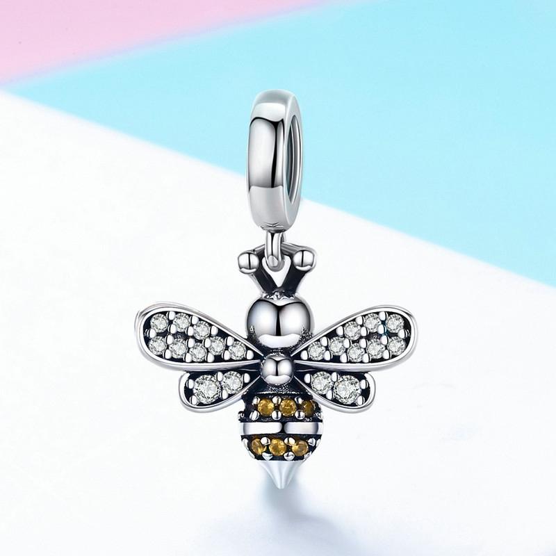 925 Sterling Silver Bee Charm For Diy Bracelets