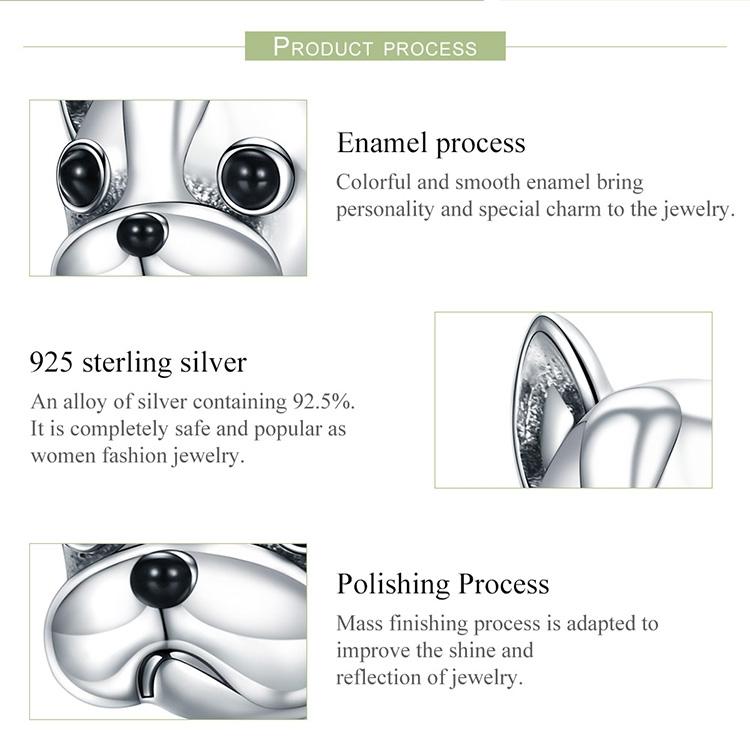 925 Sterling Silver Bulldog Bead Animal Series