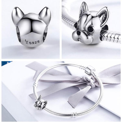 925 Sterling Silver Bulldog Bead Animal Series