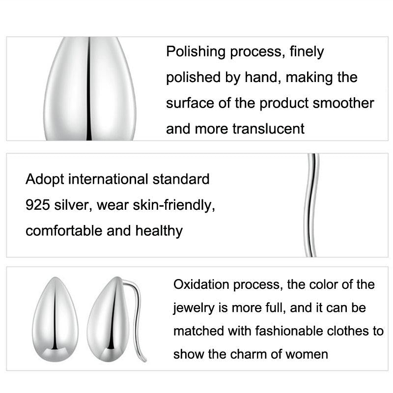 925 Sterling Silver Water Drop Earrings Glare Design