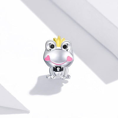 925 Sterling Silver Frog Prince Charm For Diy Bracelets & Necklaces