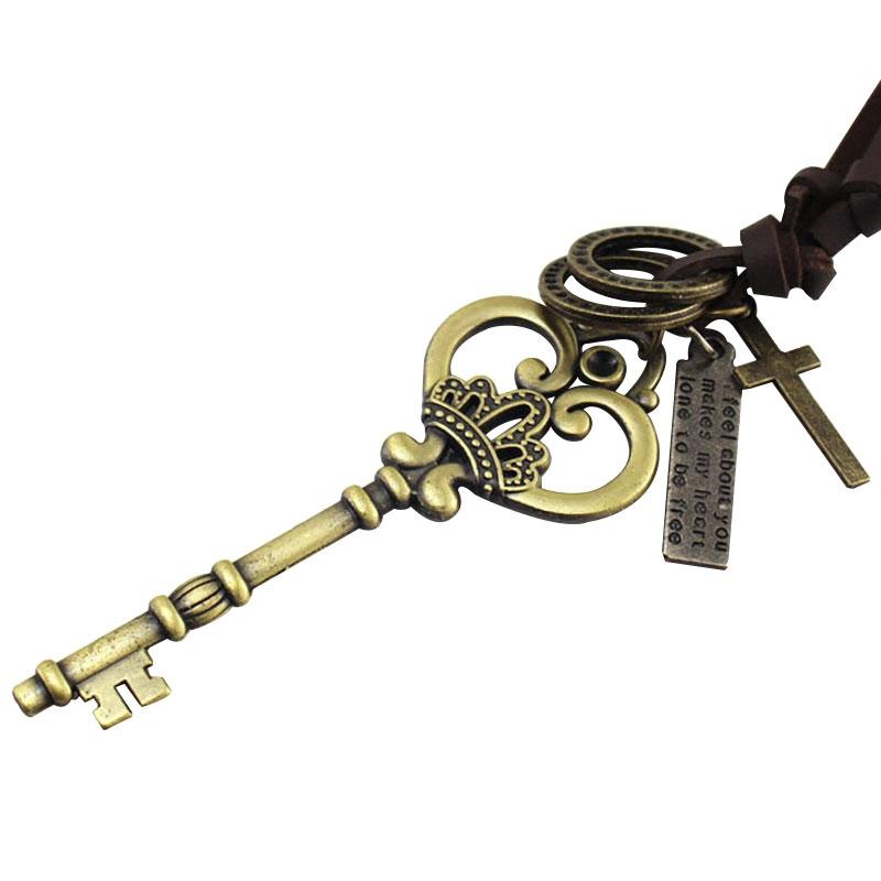 Vintage Crown Key Pendant Retro