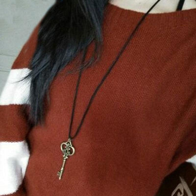 Vintage Crown Key Pendant Retro