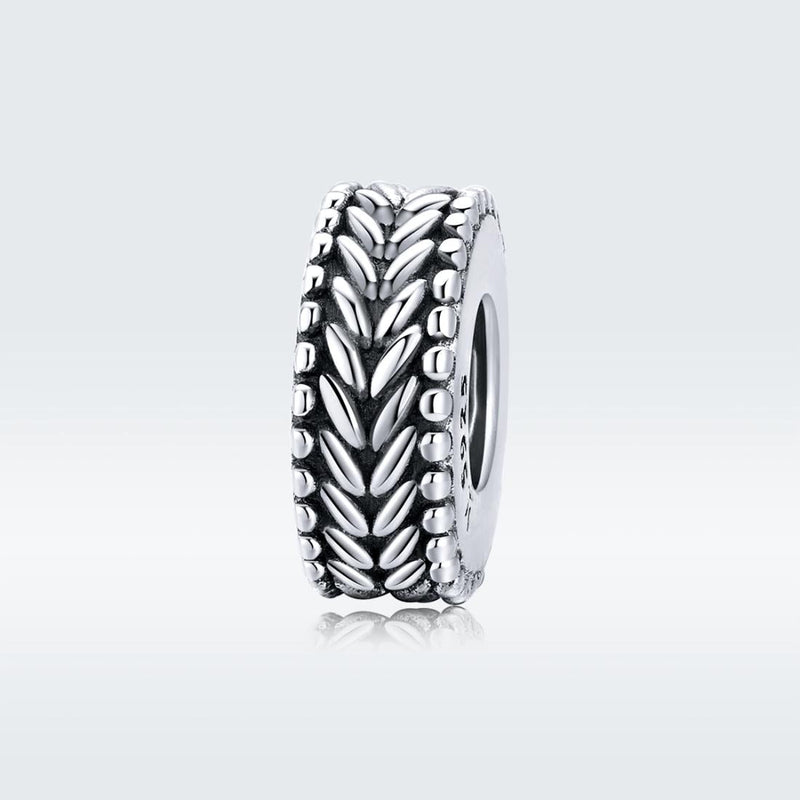 925 Sterling Silver Retro Wheat Ears Beaded Bracelet For Girls