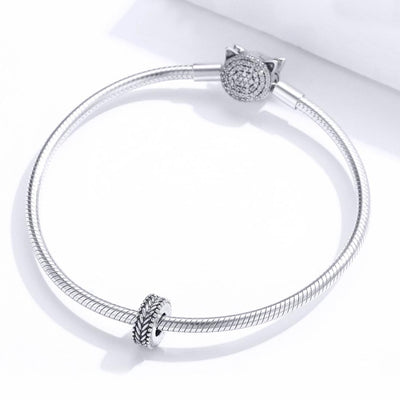 925 Sterling Silver Retro Wheat Ears Beaded Bracelet For Girls