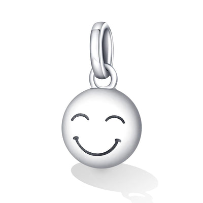 925 Sterling Silver Smiley Pendant For Diy Bracelets & Necklaces