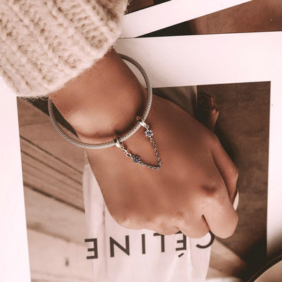 925 Sterling Silver Flower Safety Chain For Diy Bracelets & Necklaces