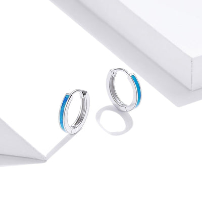 925 Sterling Silver Simple Opal Earrings For Women