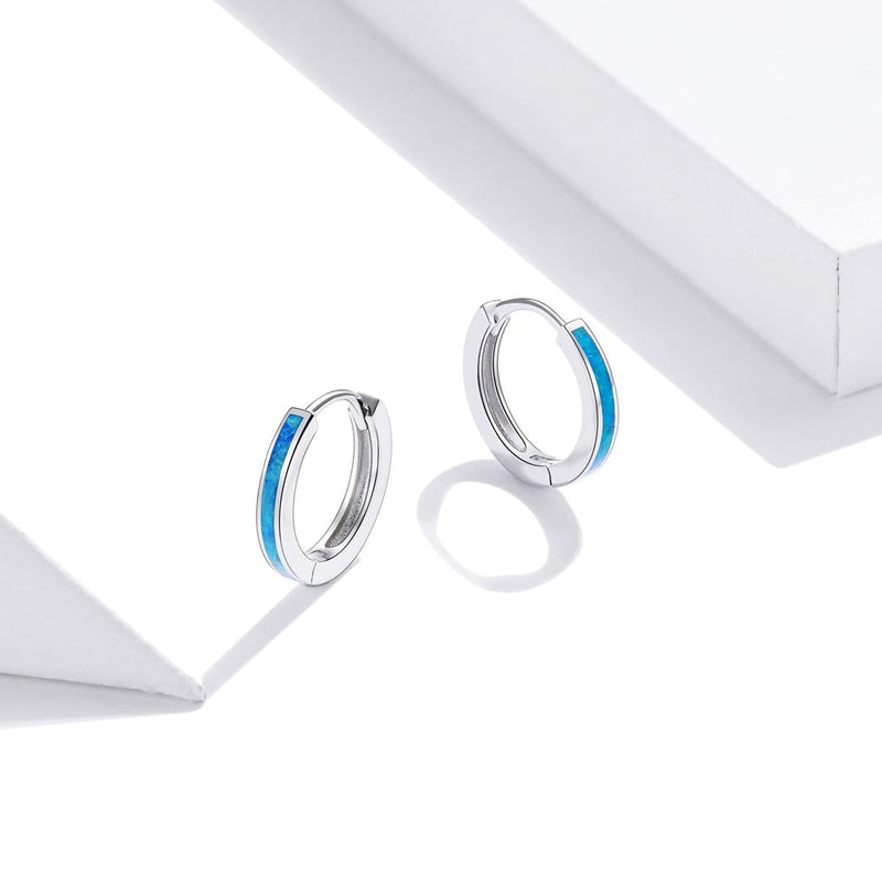925 Sterling Silver Simple Opal Earrings For Women