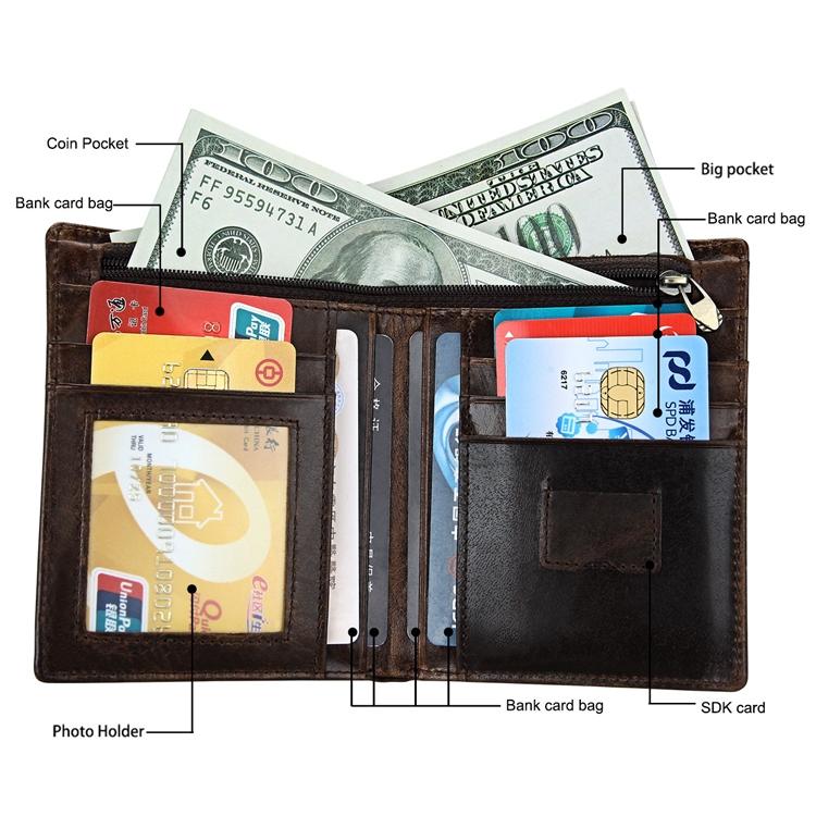 Detachable Card Holder Leather Wallet for Men - Antimagnetic Rfid