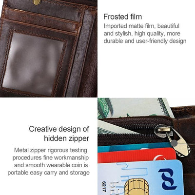 Detachable Card Holder Leather Wallet for Men - Antimagnetic Rfid