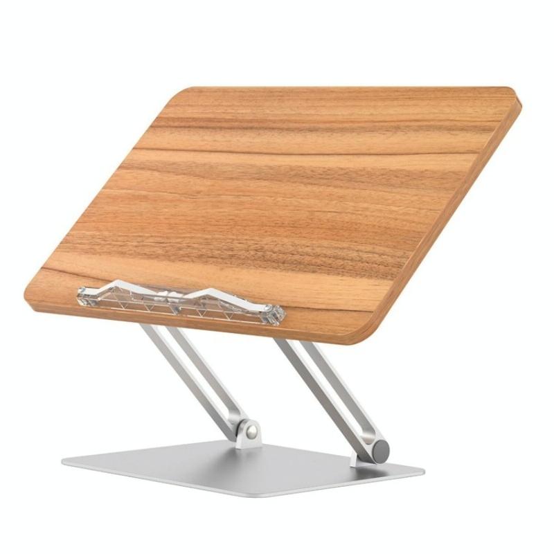 Aluminum Desktop Book Stand with Wood Board