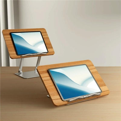 Aluminum Desktop Book Stand with Wood Board
