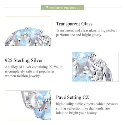 925 Sterling Silver Chic Snowflake Beads For Diy Bracelets & Necklaces