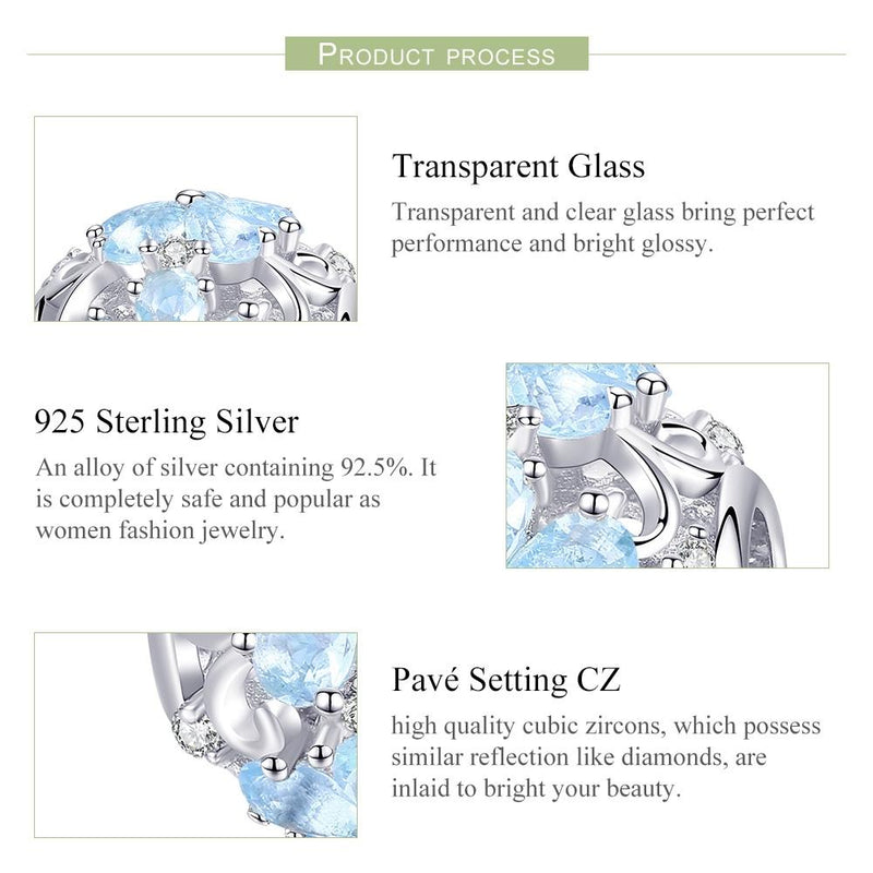 925 Sterling Silver Chic Snowflake Beads For Diy Bracelets & Necklaces