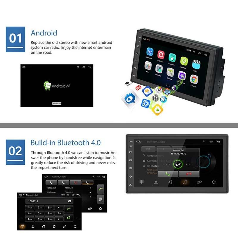 7 Inch Android Navigation Wifi Car Mp5 Player 1 + 32G Gps Bluetooth 2.5D Screen Standard + 4Lights Camera