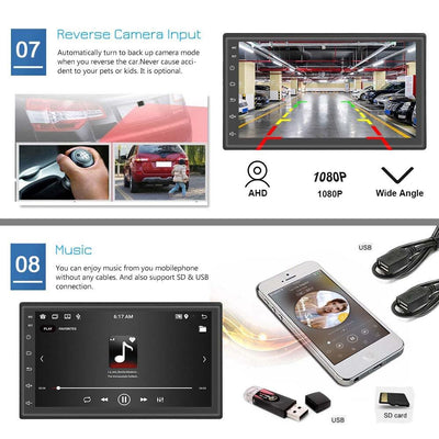 9 Inch Android Wifi Car Navigation Player 2 + 32G Universal Reversing Video Standard + 4Lights Camera