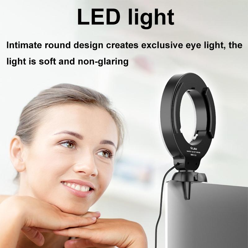 48Leds Laptop Camera Beauty Ring Light - Clip Set 4-Inch - Clip With Tripod
