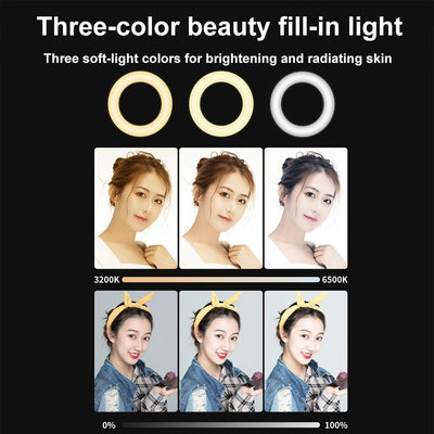 48Leds Laptop Camera Beauty Ring Light - Clip Set 4-Inch - Clip With Tripod