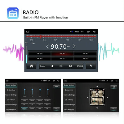 7 Inch Android Car Navigation Player With Wireless Carplay - 1 + 16G - Fits Volkswagen - 4Lights Camera