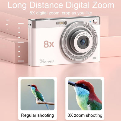 4K 8X Optical Zoom Telescopic Lens Digital Camera - Pink 2.88 Inch