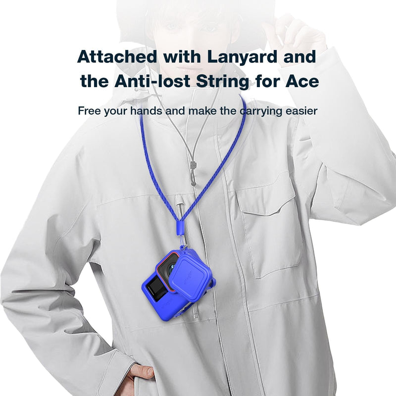 Silicone Case for Insta360 Ace Camera - Protect your Gear - For Insta360 Ace Pro (Blue)