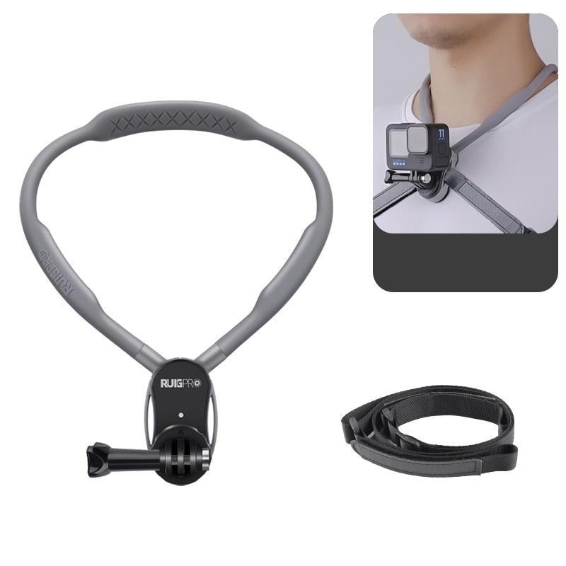Flexible Neck Mount for Pov Viewing with Strap - With J-Hook Buckle