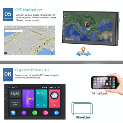 7 Inch Android Wifi Car Navigation Reversing Video Player - 2 + 32G Standard + 4Lights Camera
