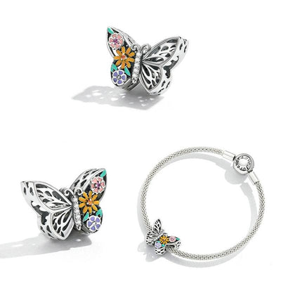 925 Sterling Silver Diy Butterfly Bracelet With Pearl Accents Bsc588